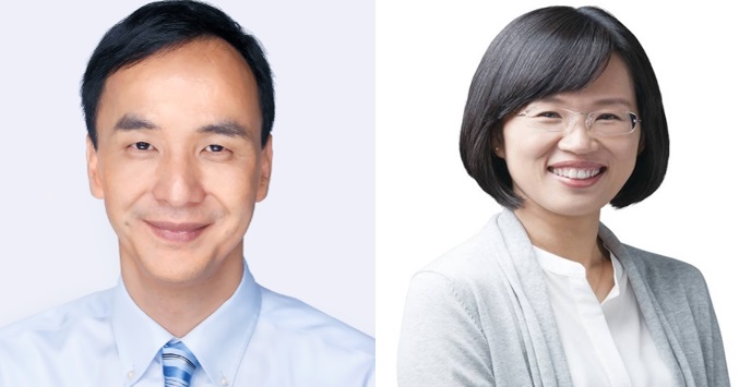 新北市前市長朱立倫(左)稱若當選總統重啟核四，對此，立委 蘇巧慧(右)表示，新北不是你參選的籌碼 圖: 新頭殼製圖