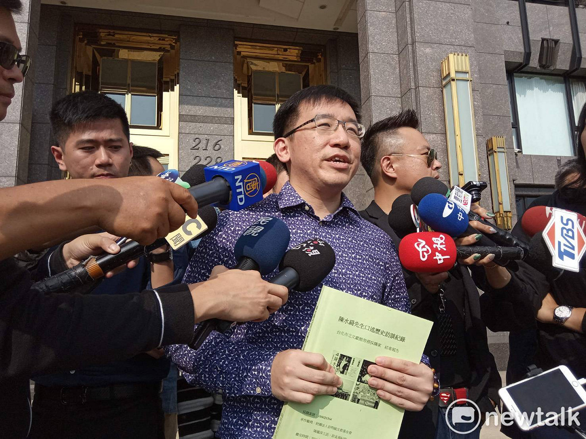 陳致中表示柯文哲只是要來談口述歷史和關心他父親的身體。 圖：孫家銘／攝 (資料照片)