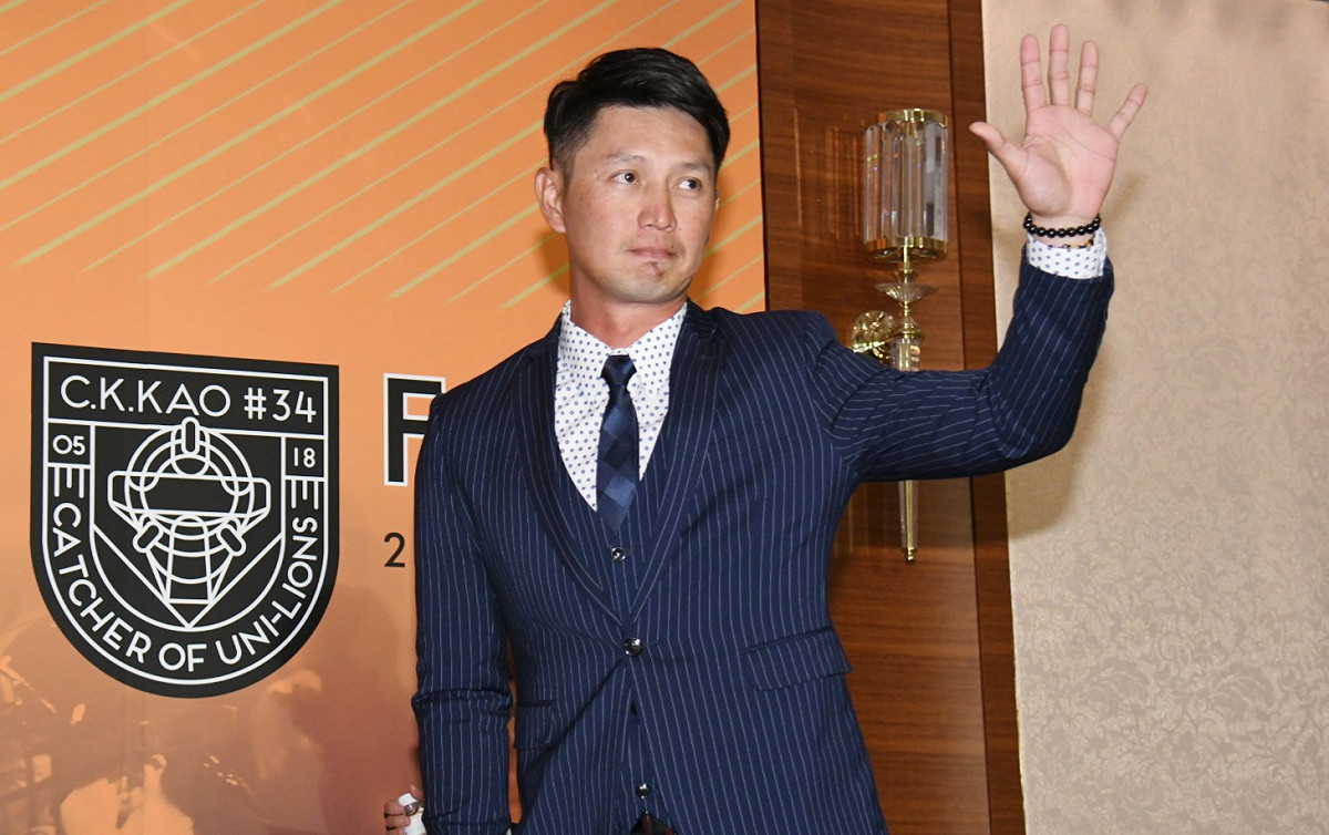 統一獅捕手高志綱。 圖／林調遜攝