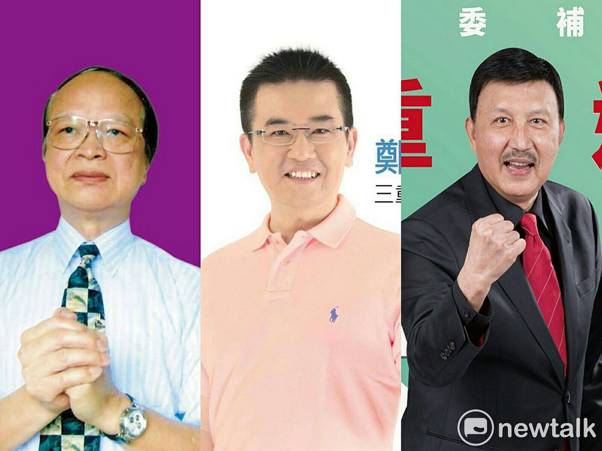 新北市第三選區（三重區）立委補選公辦電視政見發表會６日上午登場，左起為蘇卿彥、鄭世維與余天。 圖：翻攝自蘇卿彥、鄭世維、余天臉書／新頭殼合成