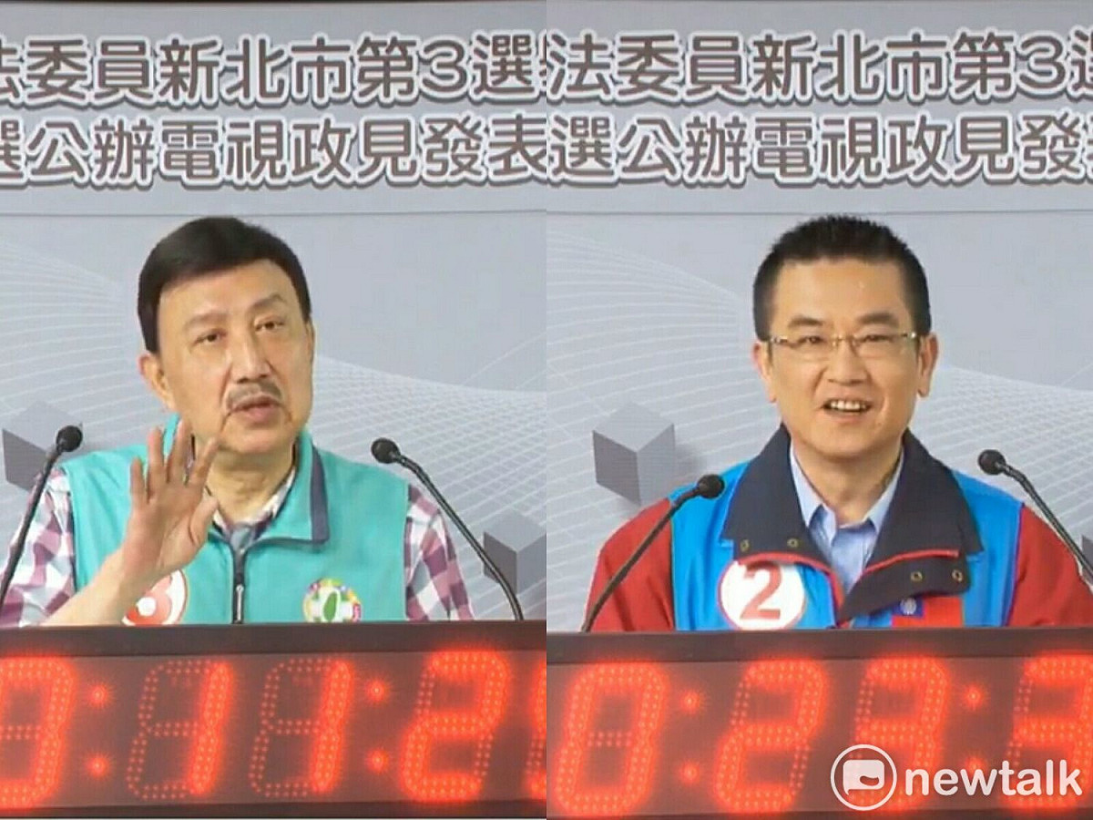 三重立委補選電視政見會今舉行，余天和鄭世維都提到停車位、老幼福利及都更議題。(左為余天，右為鄭世維) 圖：林昀真翻攝/新頭殼合成