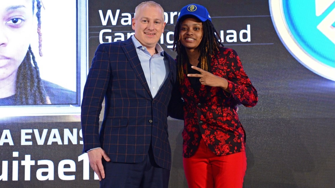 《NBA 2K聯盟》史上首位女選手Chiquitae126被勇士隊選中。 圖：翻攝自 nba2kleague推特