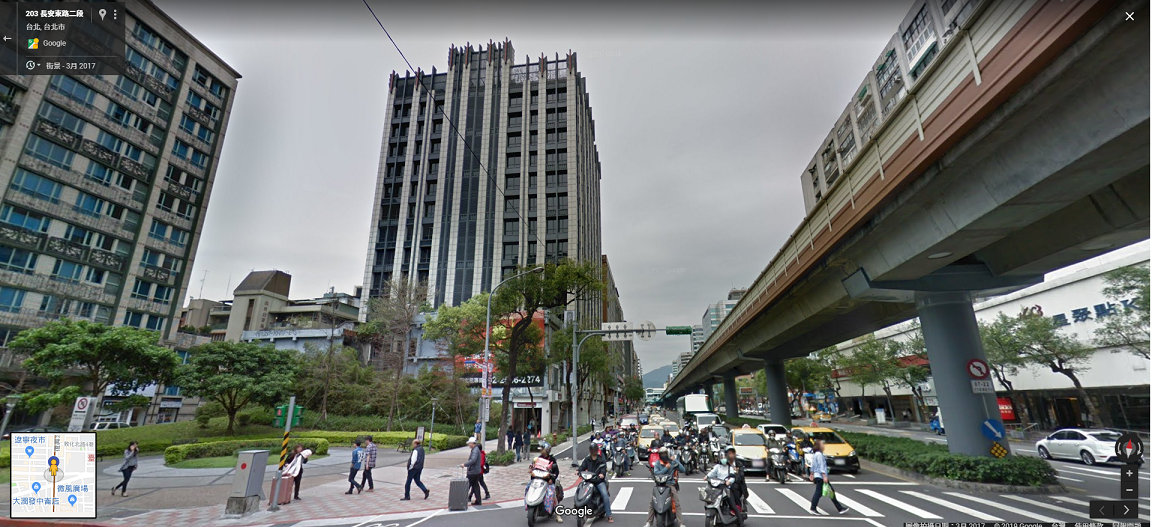 大同賣出北市復興北路和長安東路口456坪素地，由興富發建設以新台幣51億元得標，換算每坪地約1119.8萬元。 圖 : 翻攝自Google地圖