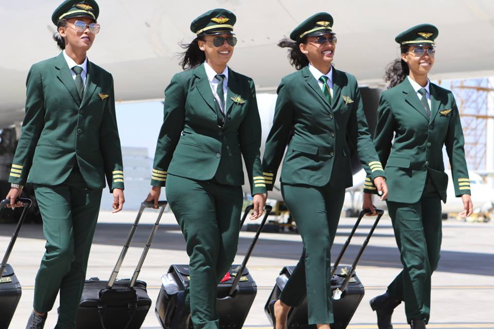 衣索比亞航空公司有16名女性飛行員，女性員工占比為35%。 圖：翻攝自衣索比亞航空臉書