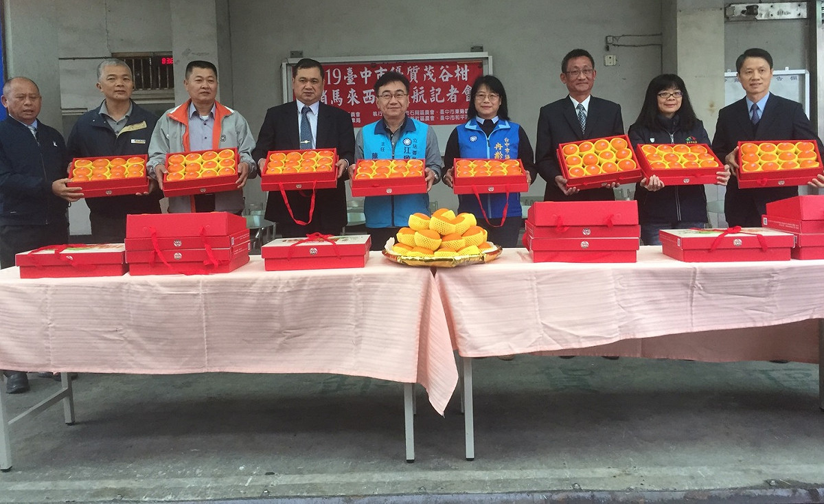 台中市東勢區農會及石岡區農會今早在東勢區農會果菜批發市場前廣場舉辦「台中茂谷柑封櫃啟航典禮」。 圖：台中市農業局／提供