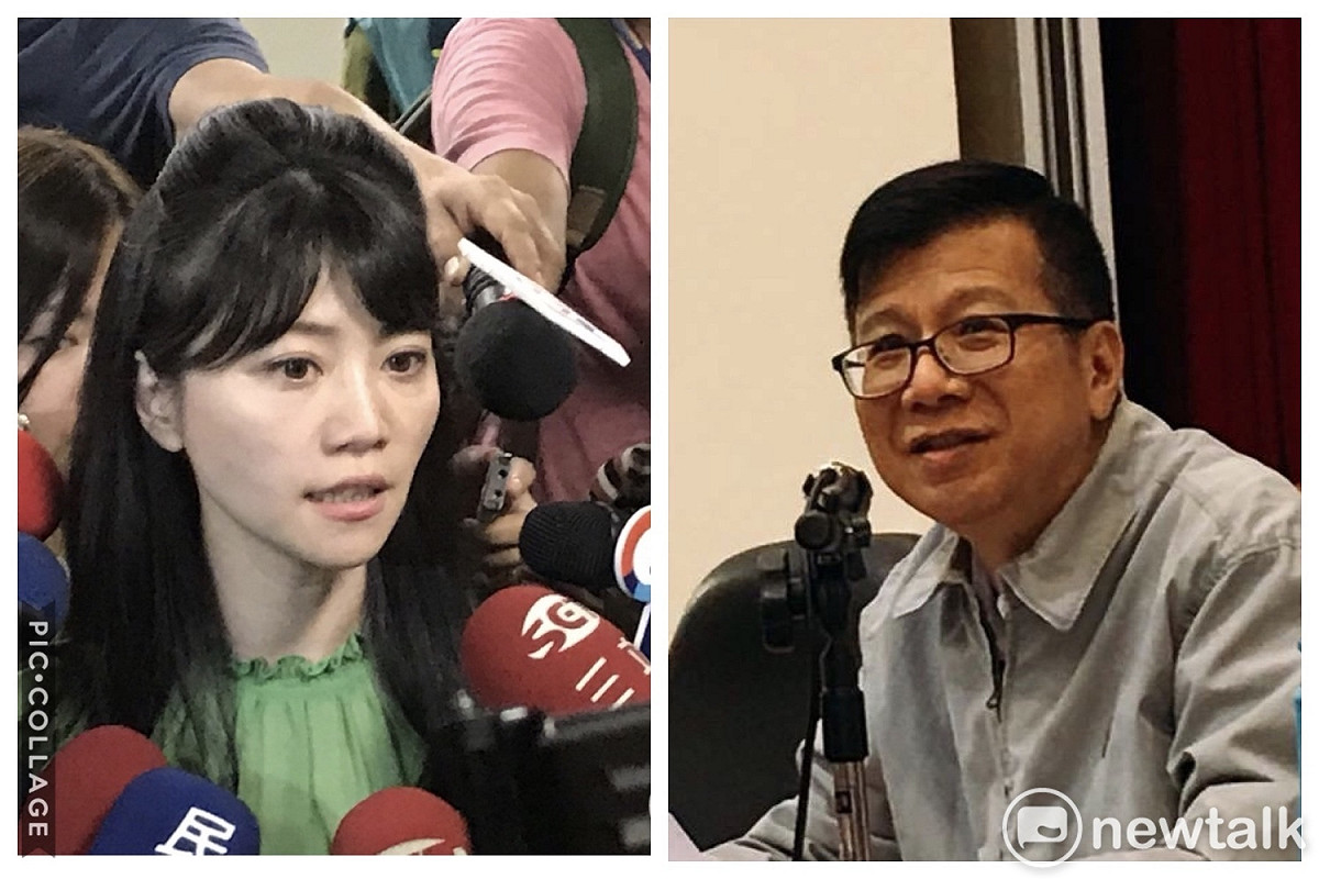 民進黨議員高嘉瑜（左）、新黨議員潘懷宗（右）因擔任民代又主持節目，引發政媒兩棲爭議。 圖：新頭殼合成照