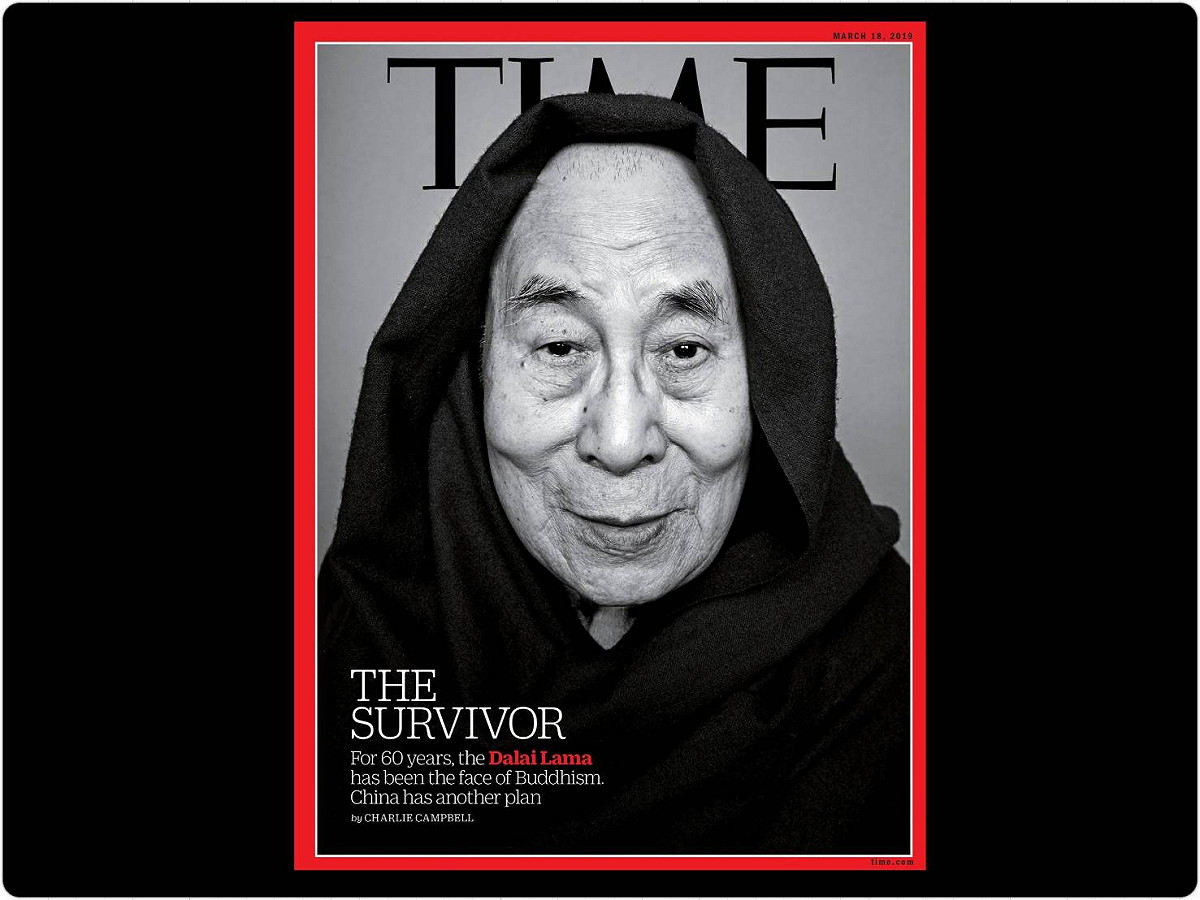 美國時代雜誌（TIME）最新一期雜誌專訪到流亡印度60年的精神領袖達賴喇嘛。 圖：翻攝自美國時代雜誌（TIME）官網。
