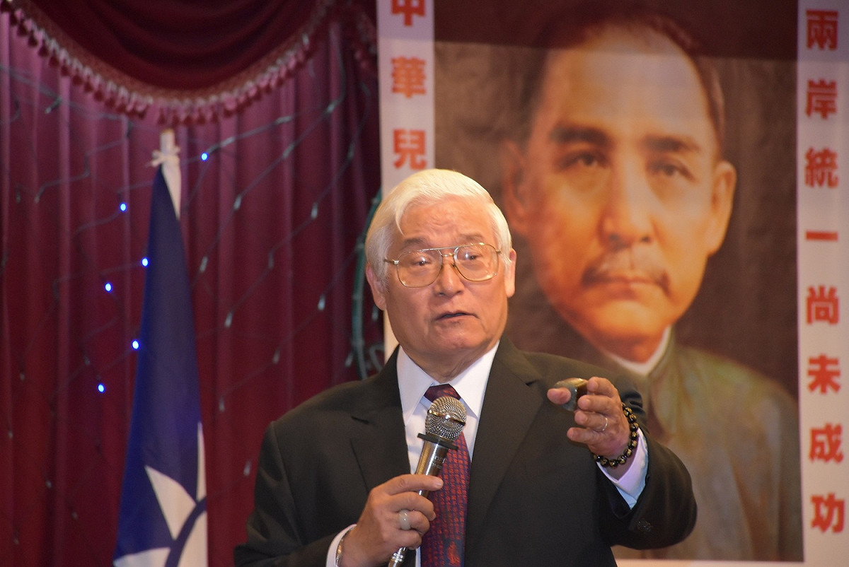 常金海喊話「消滅民進黨」、「國民黨萬歲」。 圖：孫家銘／攝