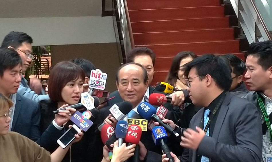 王金平今天接受媒體訪問。 圖:陳佩君攝