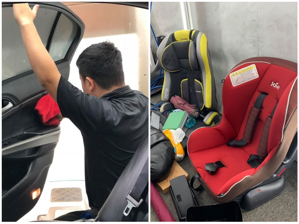 汽美廠好心提供免費洗嬰兒車服務，卻遇到態度差勁的奧客。 圖／匠心汽機車美妍中心（振興店）授權使用
