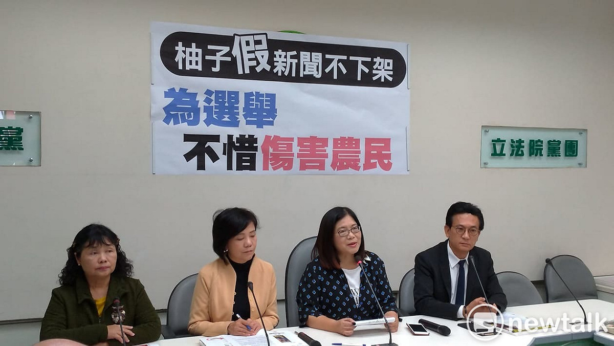 民進黨團今天在立院黨團召開記者會。 圖：陳佩君／攝