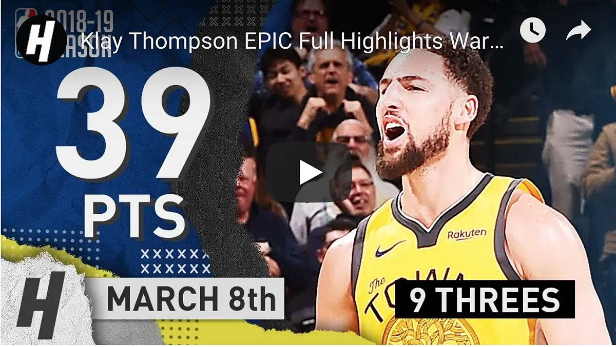 「湯神」 Klay Thompson 。 圖：翻攝自YOUTUBE