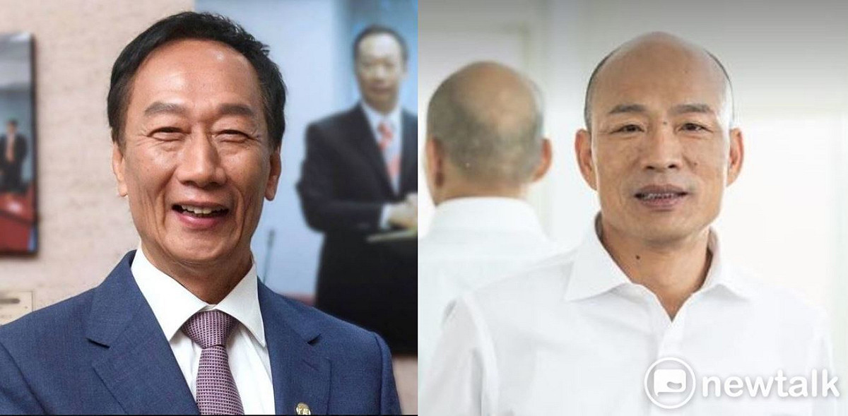 國民黨總統初選參選人郭台銘（左）與韓國瑜（右）。 圖：新頭殼資料照片