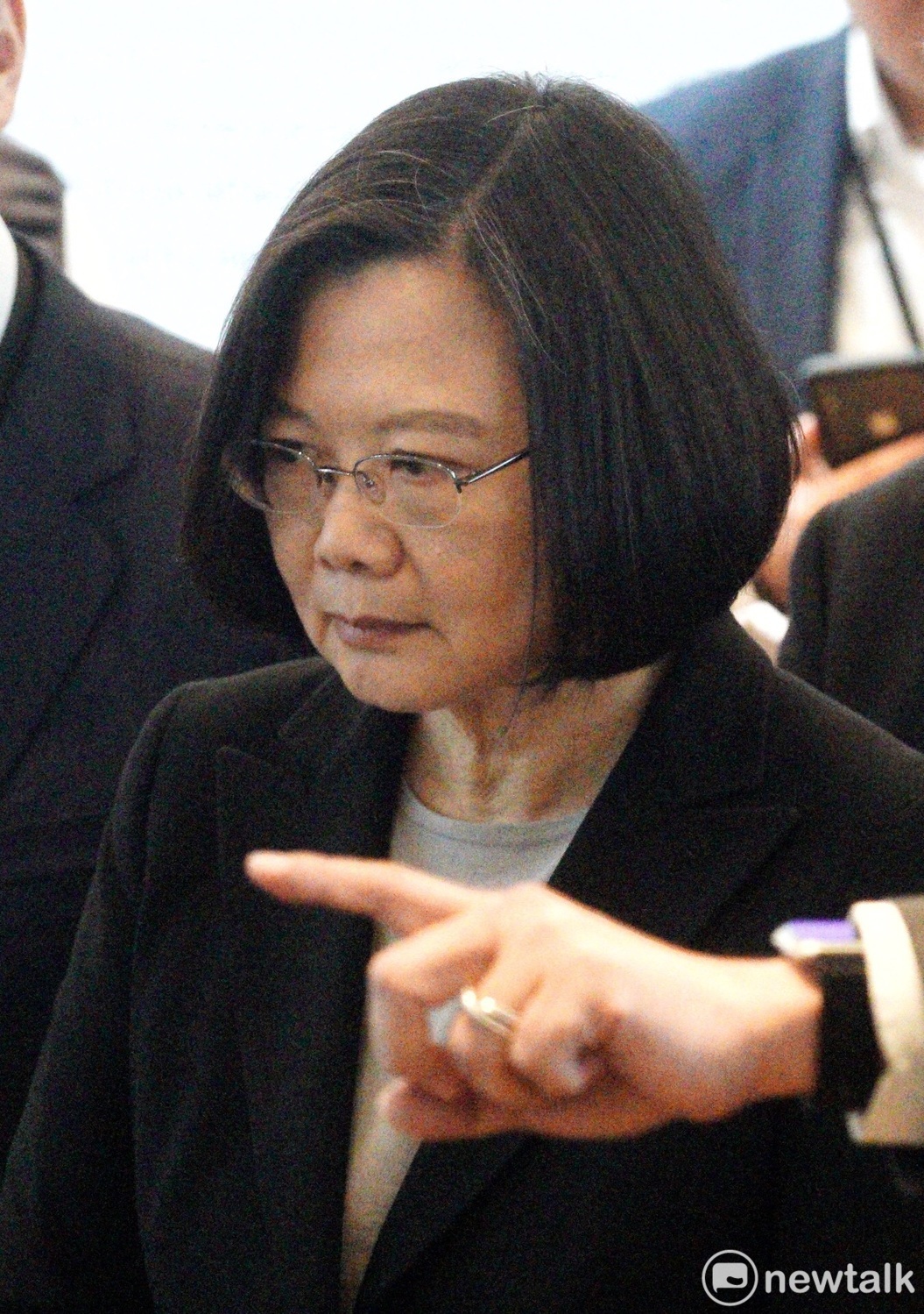 蔡英文今（19）日上午出席2019台灣資安大會，並參觀資安展。 圖：張良一／攝