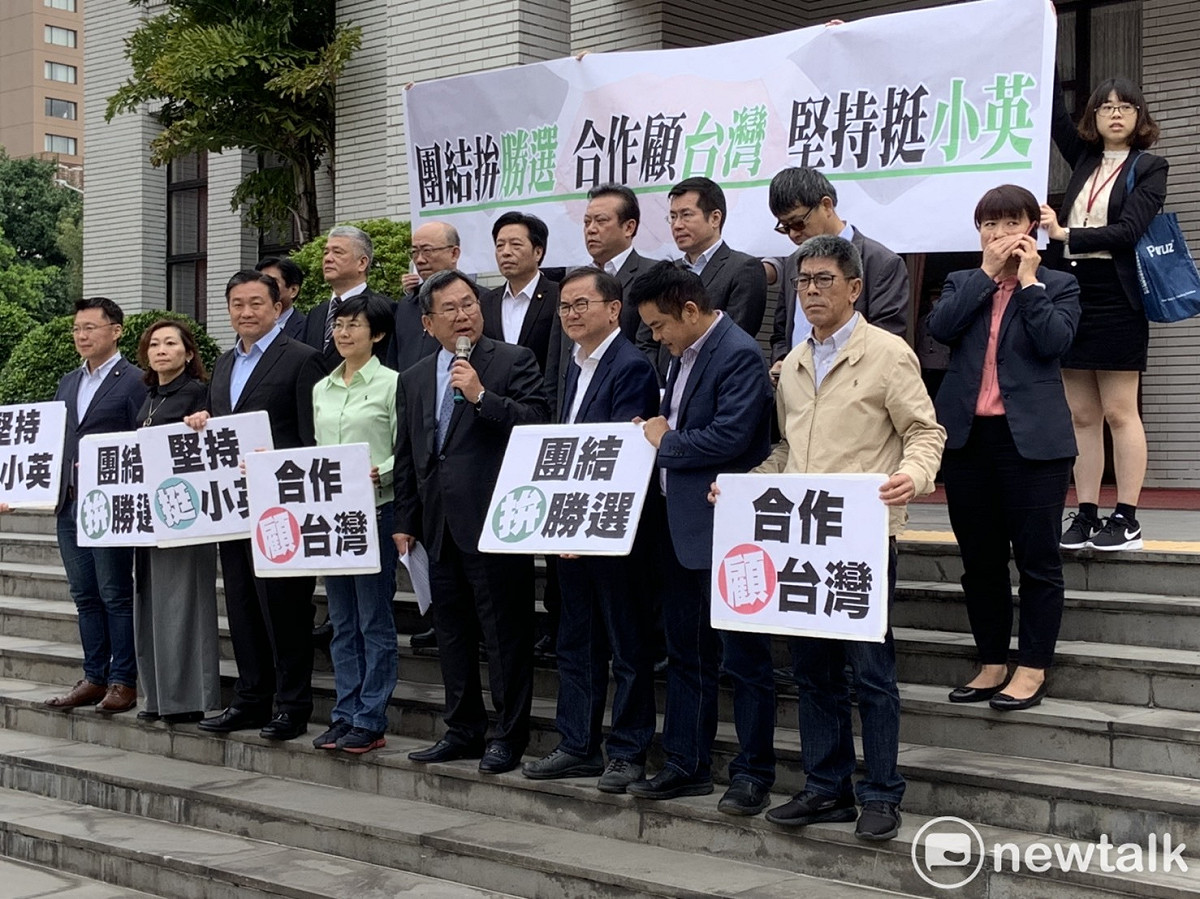 多名綠委今天召開記者會，公開挺小英。 圖：陳佩君／攝