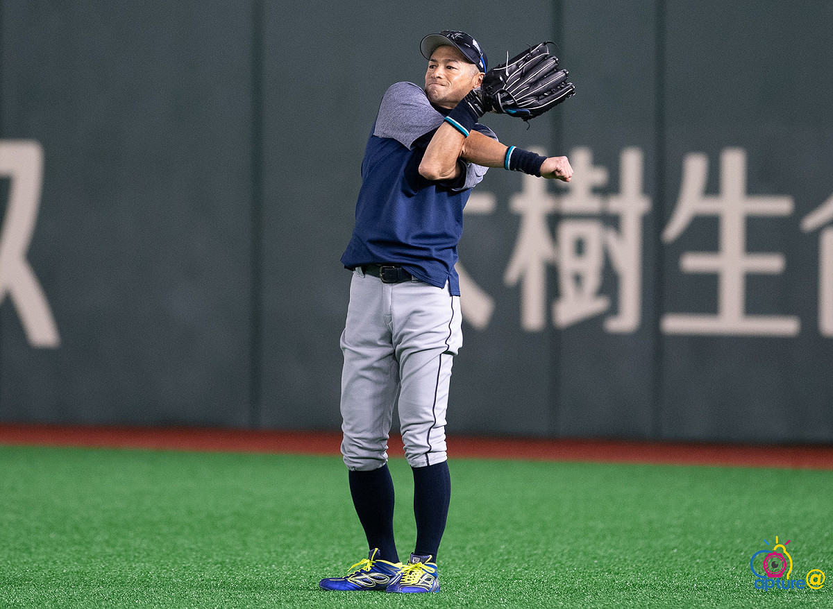 2019 MLB 東京開幕戰水手練習日，鈴木一朗練習。 圖／Capture@ 蓋艾傳媒提供