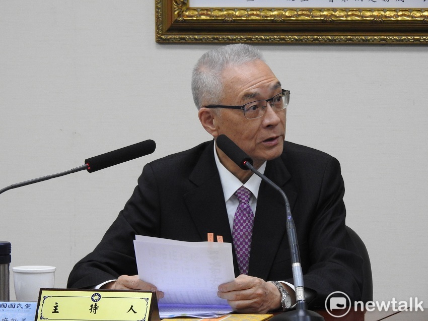 國民黨主席吳敦義下午親自主持中常會。 圖：趙婉淳／攝