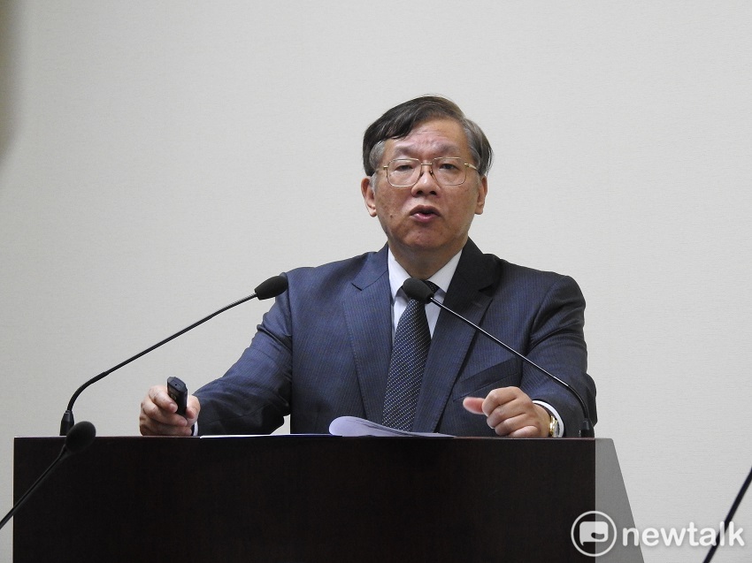 台經院前院長林建甫下午到中常會就「RCEP成形的影響與因應建議」進行專案報告。 圖：趙婉淳／攝