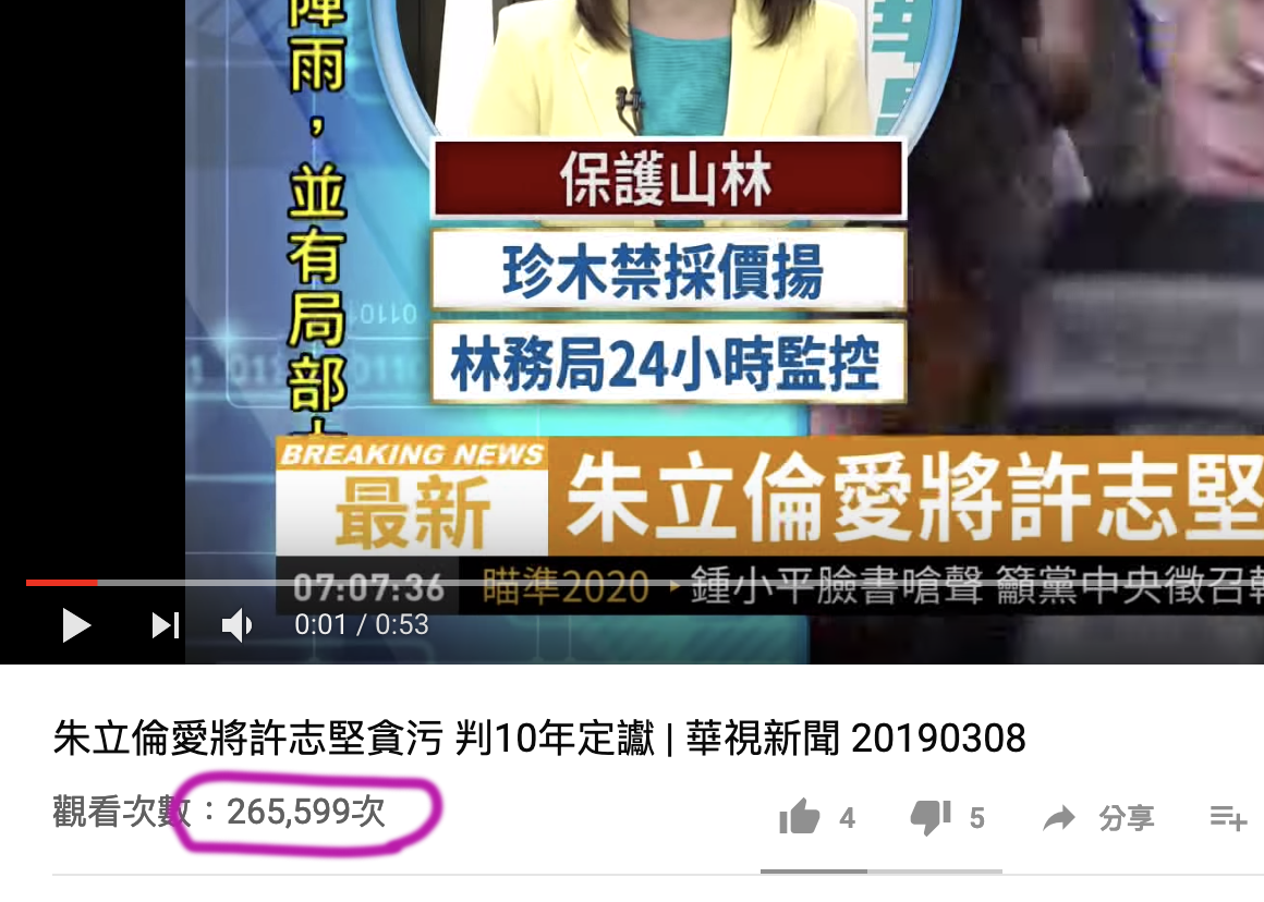 前新北市副市長許志堅涉貪遭判刑的youtube影片廣告，被朱立倫子弟兵、新北市議員葉元之質疑是國民黨的「黨內互打」。 圖：葉元之提供