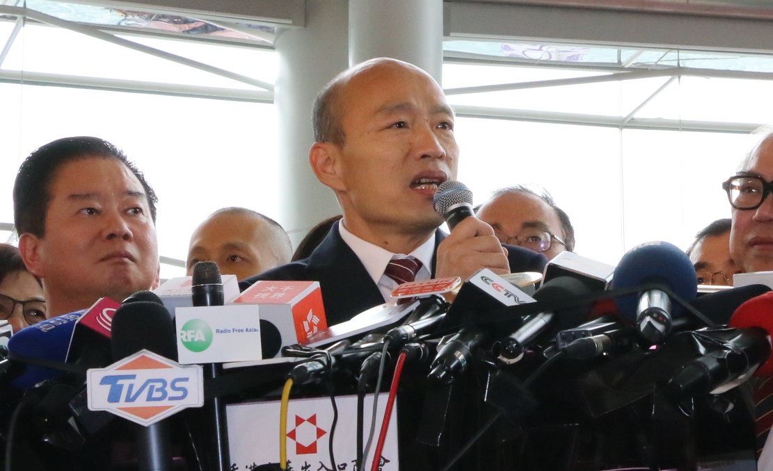 韓國瑜表示昨晚未與中聯辦主任談台灣未來問題。 圖：高雄市政府／提供