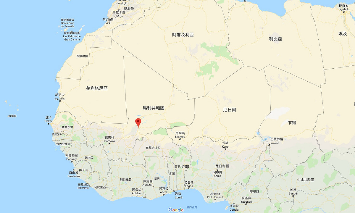 馬利位於非洲西部 圖：取材自Google Map