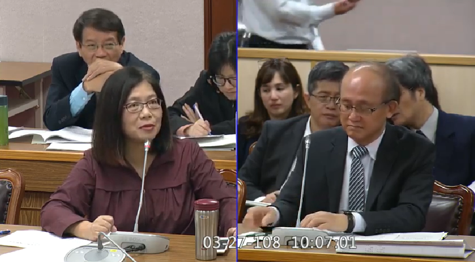 民進黨立委管碧玲今(27)天在立法院質詢指出，2013年修法增加懲處論文代寫，但5年多來教育部竟然只開罰1件。 圖：擷自質詢影片
