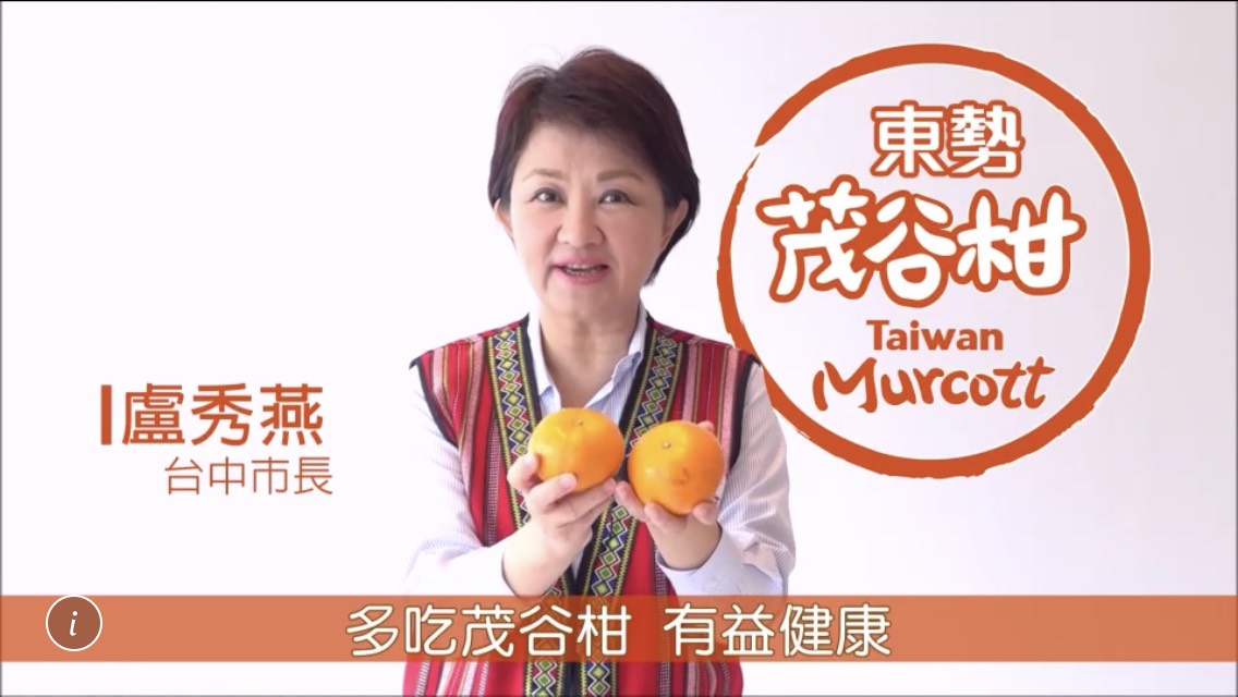 盧秀燕介紹東勢茂谷柑。 圖 : 台中市政府/提供
