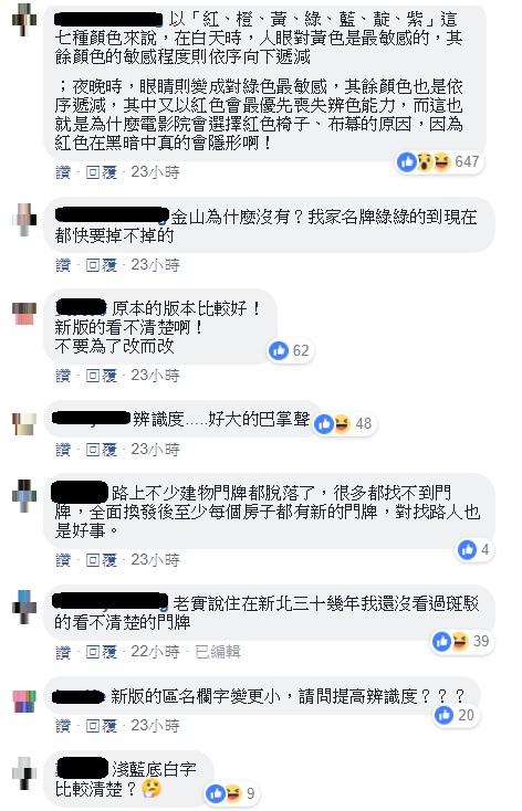新北市將換新式門牌，但因辨識度極低，遭到網友批評。 圖：翻攝自我的新北市臉書