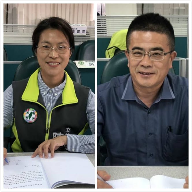 陳秀寶(左)與黃振彥爭取彰化第一選區提名。 民進黨彰化縣黨部/提供