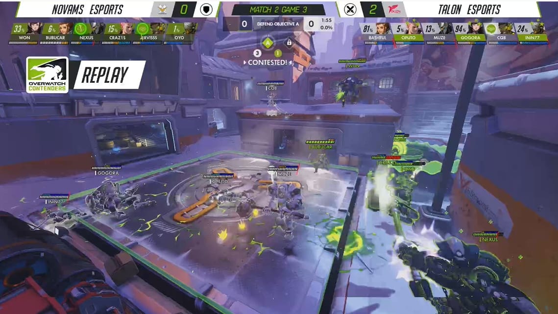 NVM賞給Talon本季首敗，同時拉出一波四連勝。 圖：翻攝自OverwatchZHTW Twitch