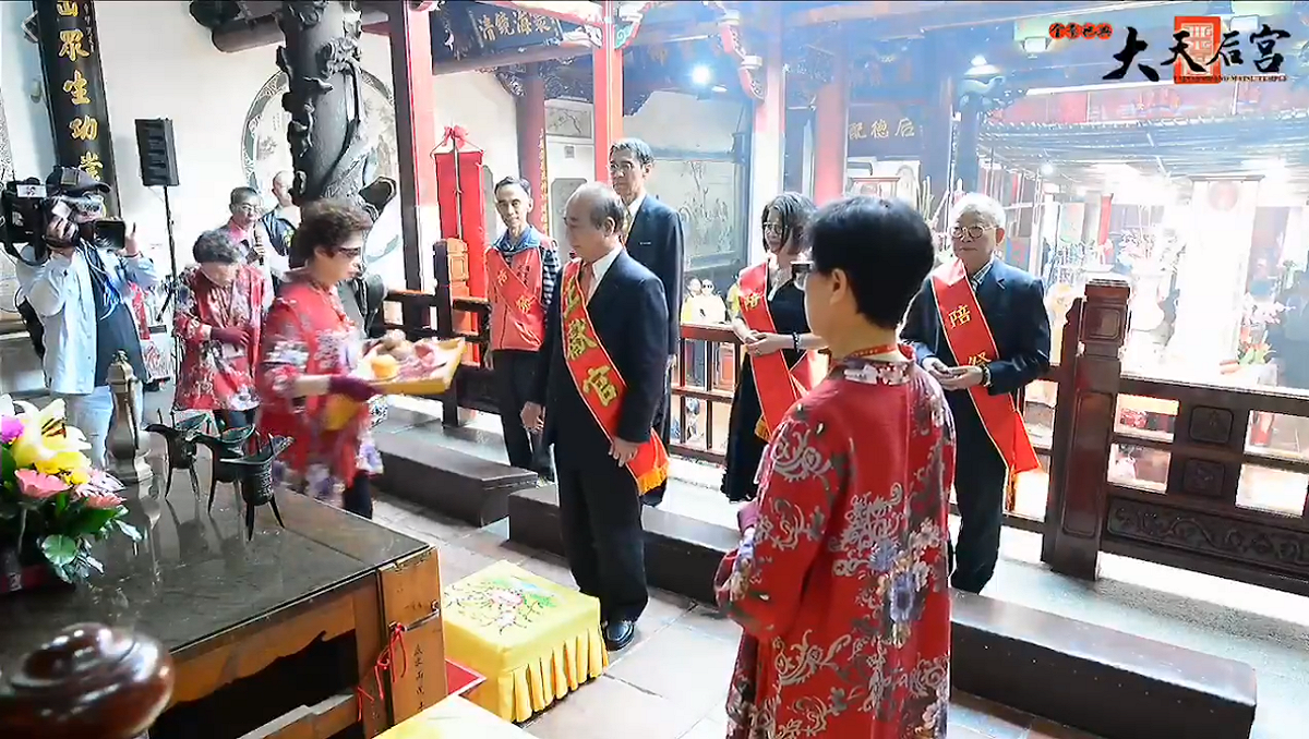 立法院前院長王金平31日到台南全台祀典大天后宮參加春祭媽祖大典。 圖：翻攝全臺祀典大天后宮臉書