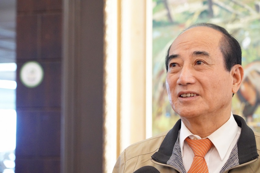 前立法院長王金平下午前往墾丁福容飯店參加全國地方議會議長、副議長聯誼座談會。 圖：王金平辦公室提供