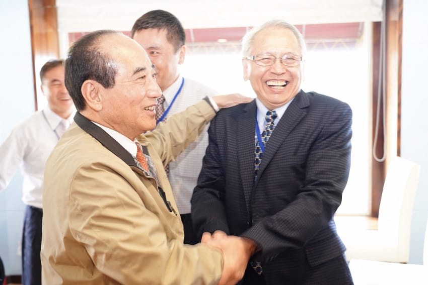 前立法院長王金平下午前往墾丁福容飯店參加全國地方議會議長、副議長聯誼座談會。 圖：王金平辦公室提供