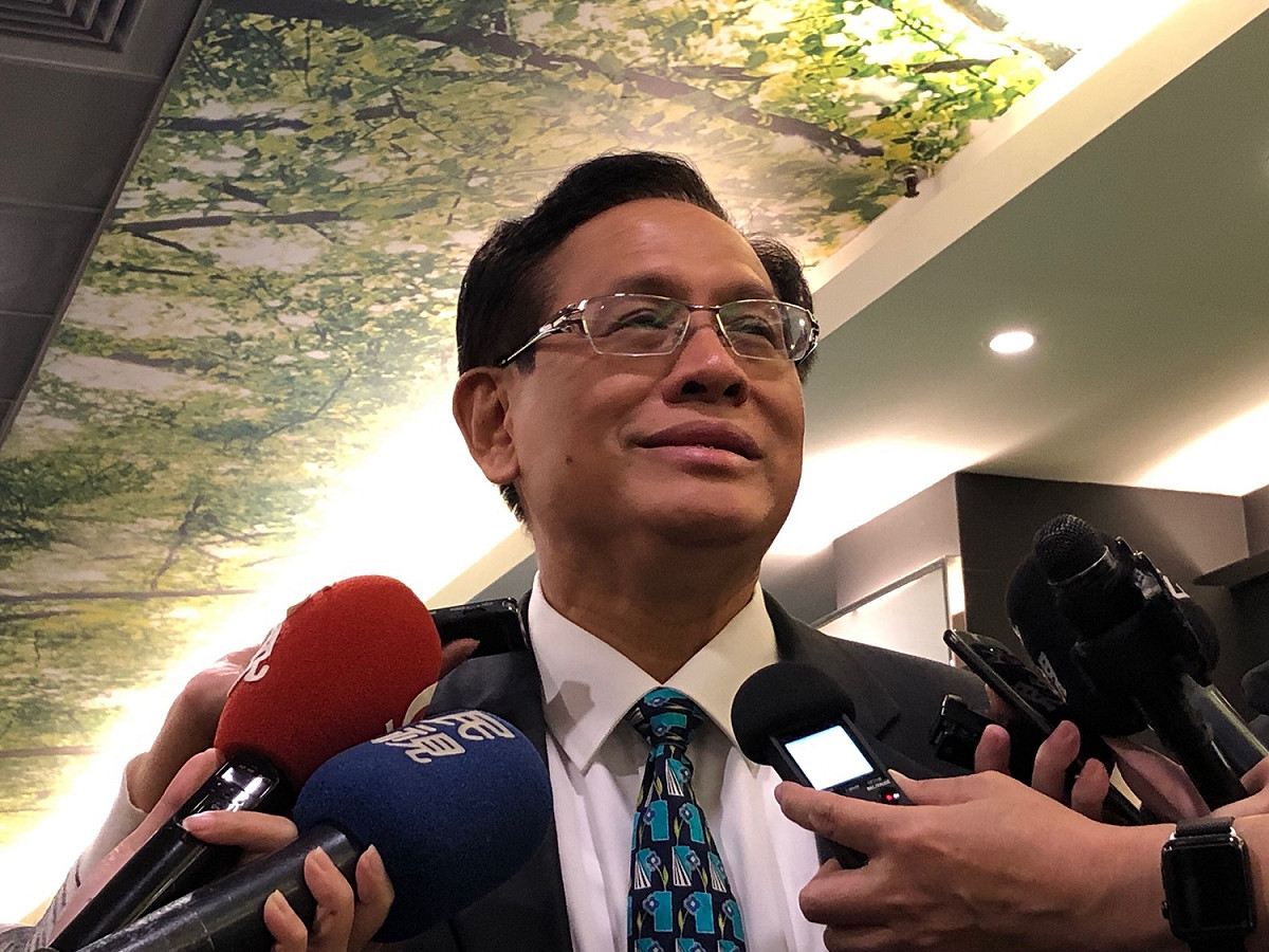 民視董事長郭倍宏下午參加喜樂島聯盟舉辦的「台灣人民有權決定台灣前途 鄭南榕烈士殉道30週年追思會」。 圖：趙婉淳／攝