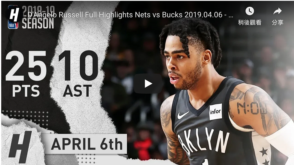 D’Angelo Russell。 圖：翻攝自YOUTUBE