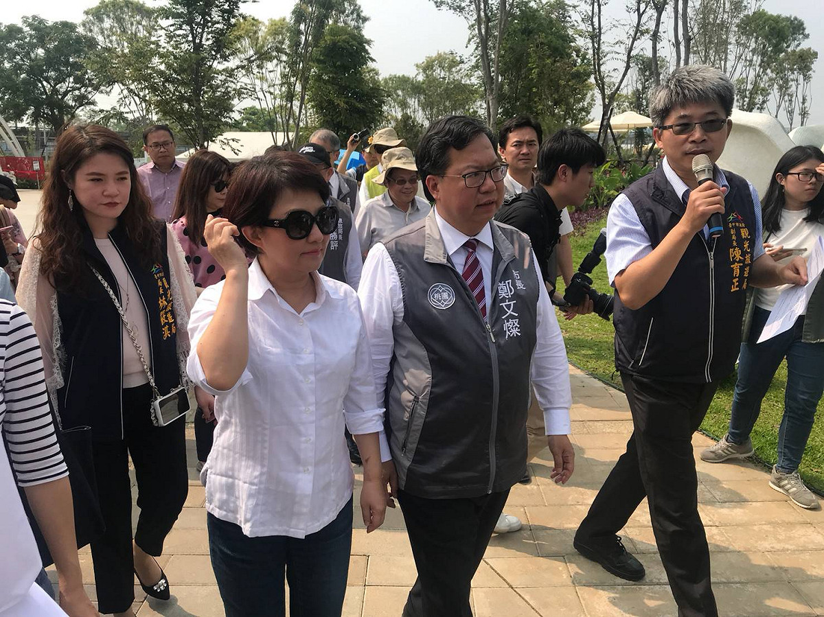 鄭文燦參訪台中花博。 台中市政府/提供
