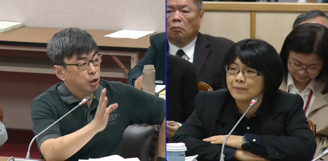 段宜康(左)與促轉會還原歷史真相組專委葉虹靈(右)。 圖:IVOD
