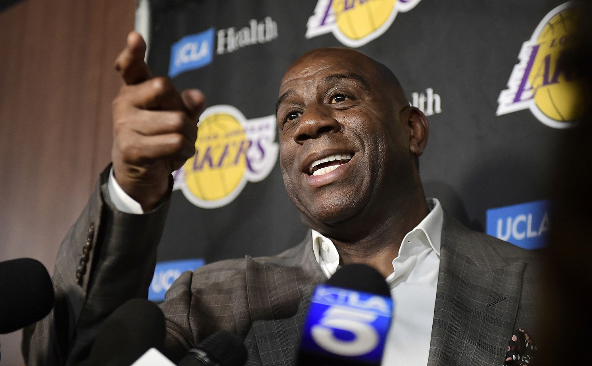 「魔術強森」Magic Johnson。 圖／美聯社／達志影像