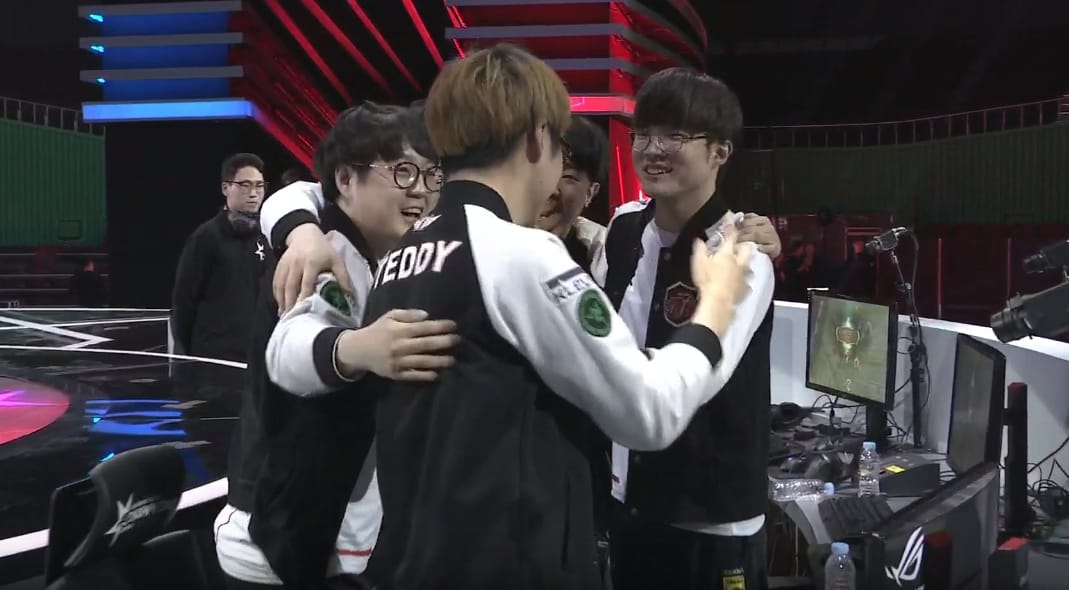 SKT以直落三擊敗後起之秀Griffin。 圖：翻攝自LOL Esports YouTube