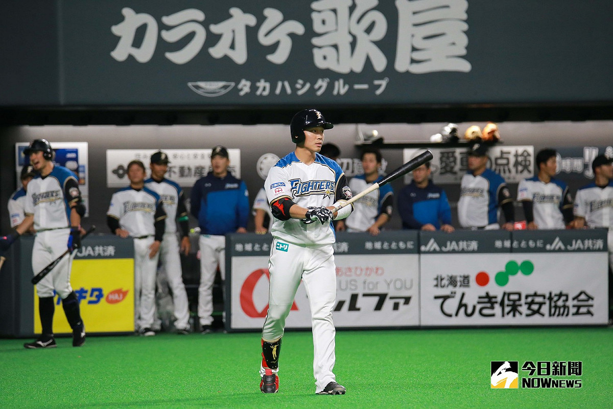 日本火腿鬥士隊外野手王柏融。 圖／記者葉政勳攝 , 2019.03.30