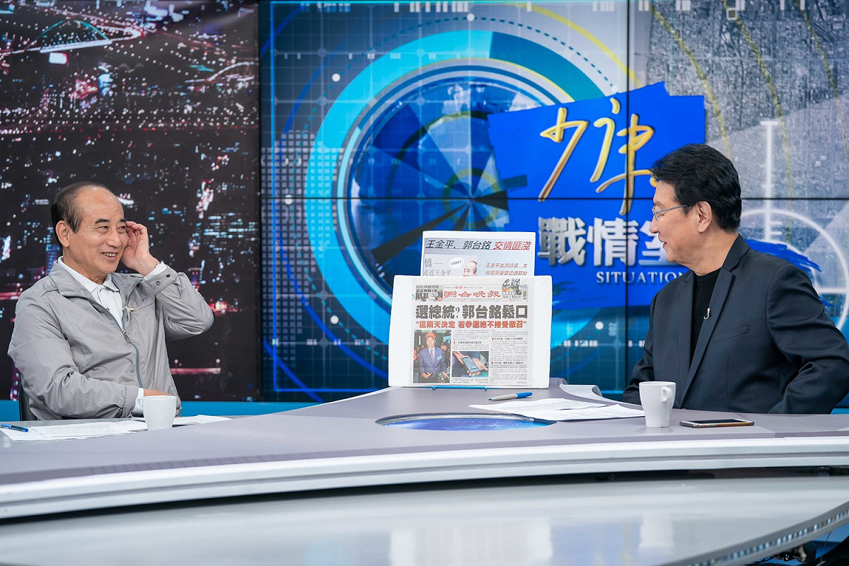 爭取國民黨總統提名的前立法院長王金平今（16）天下午接受「少康戰情室」預錄節目專訪。 圖：TVBS少康戰情室提供
