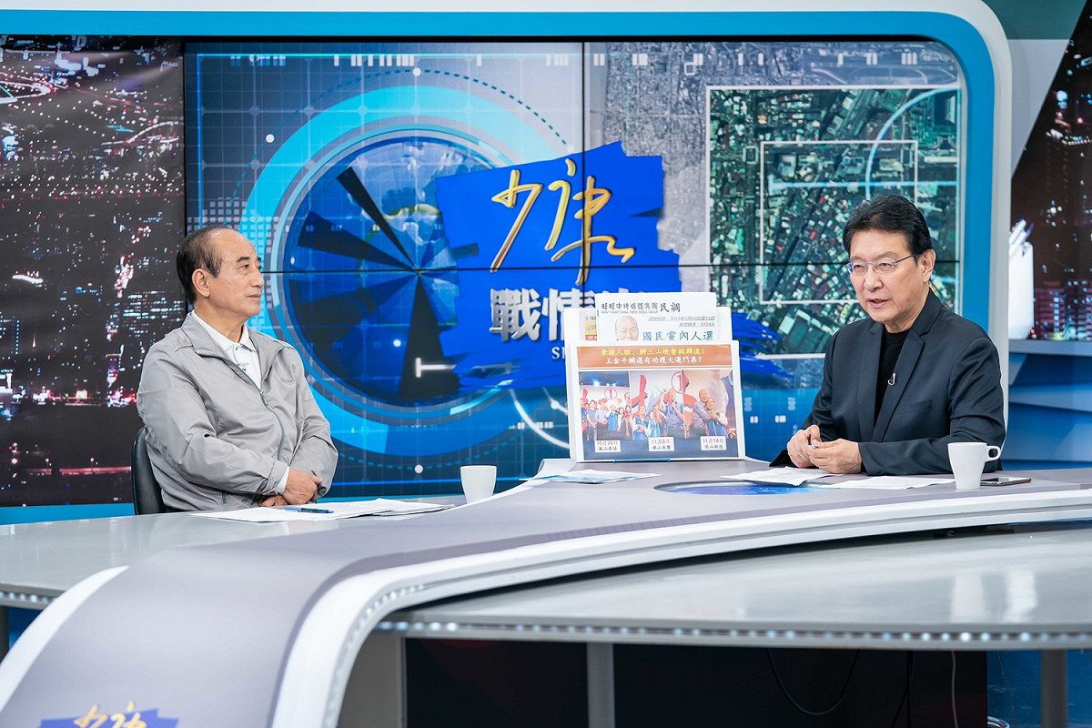 爭取國民黨總統提名的前立法院長王金平今（16）天下午接受「少康戰情室」預錄節目專訪。 圖：TVBS少康戰情室提供