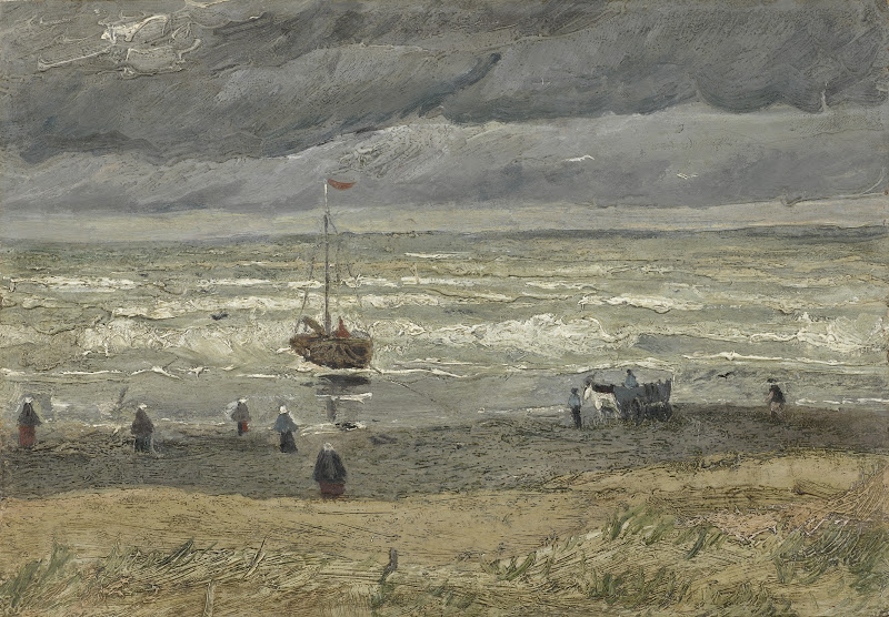 荷蘭畫家梵谷在1882年創作的《席凡寧根的海景》，重回梵谷博物館，可望本週再與世人見面。 圖：翻攝自梵谷博物館