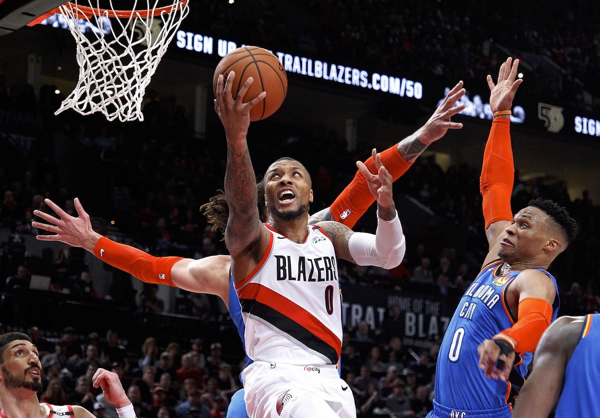 拓荒者球星Damian Lillard。 圖／美聯社／達志影像