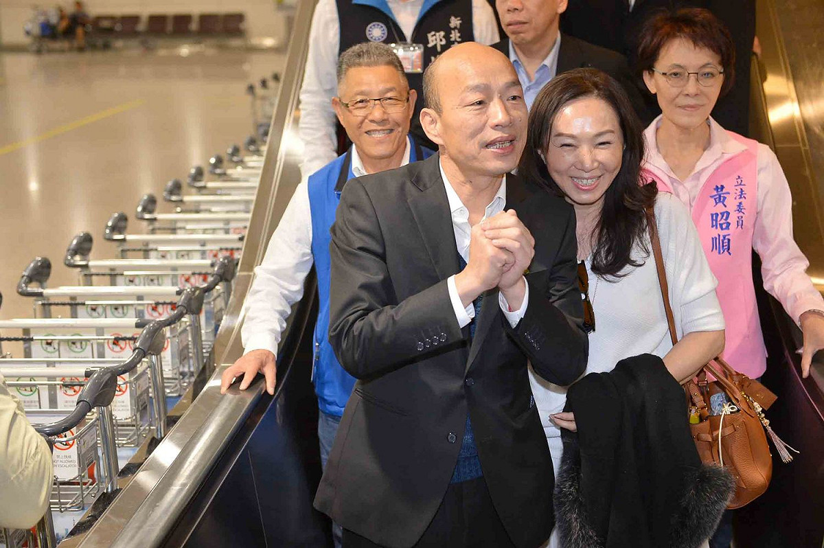 高雄市長韓國瑜日前訪美，返抵桃園國際機場。 圖：高雄市政府/提供（資料照片）