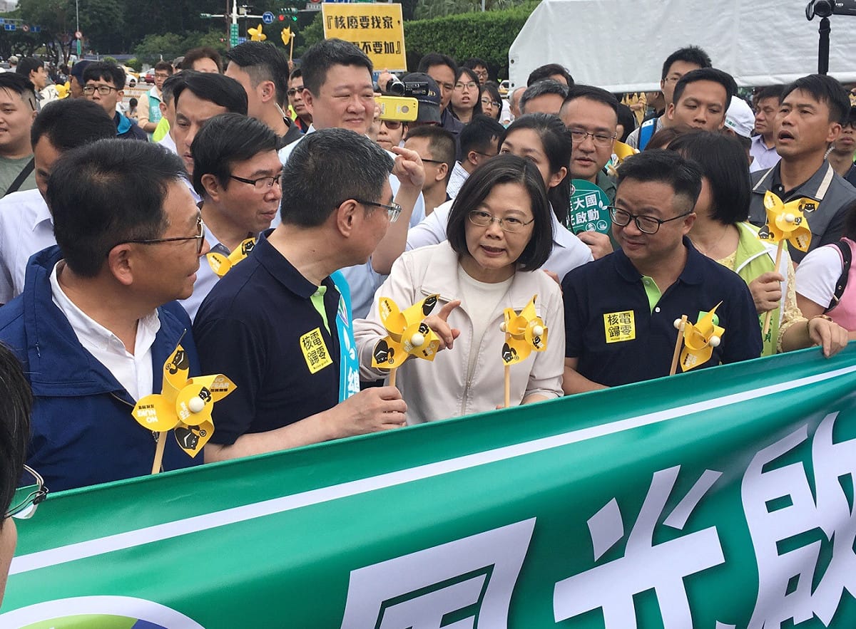 總統蔡英文出席廢核大遊行。 圖：張良一/攝