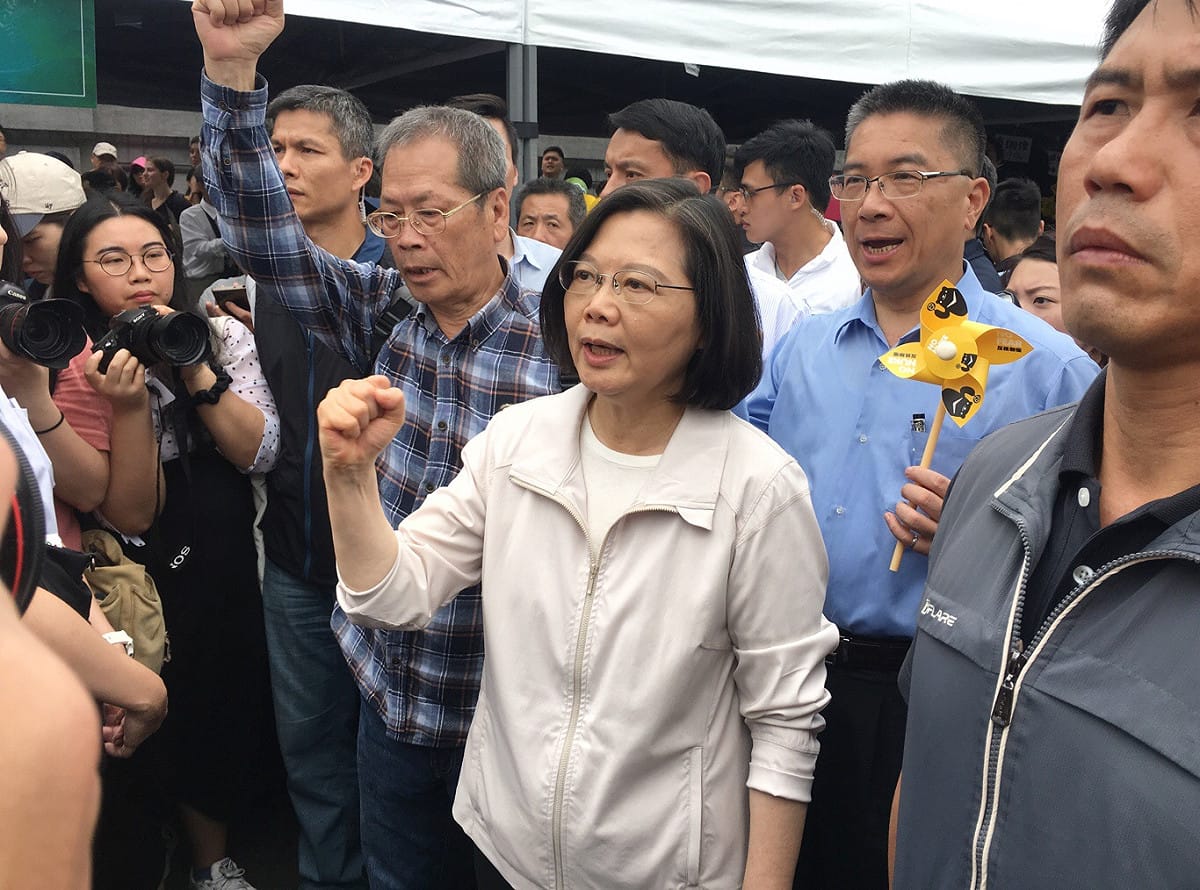 總統蔡英文出席廢核大遊行。 圖：張良一/攝