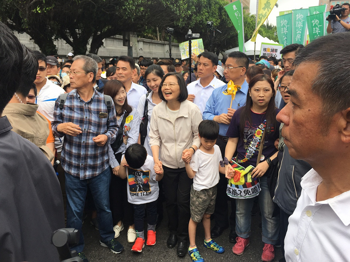 總統蔡英文出席廢核大遊行。 圖：張良一/攝