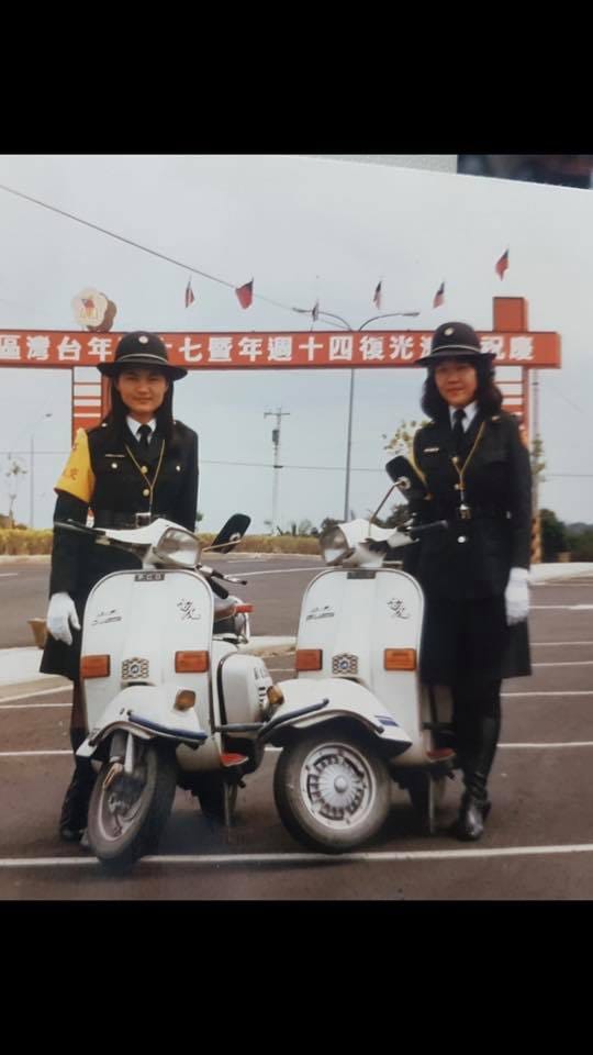 早年女警的交通工具與男警不同。 台中市交通大隊/提供