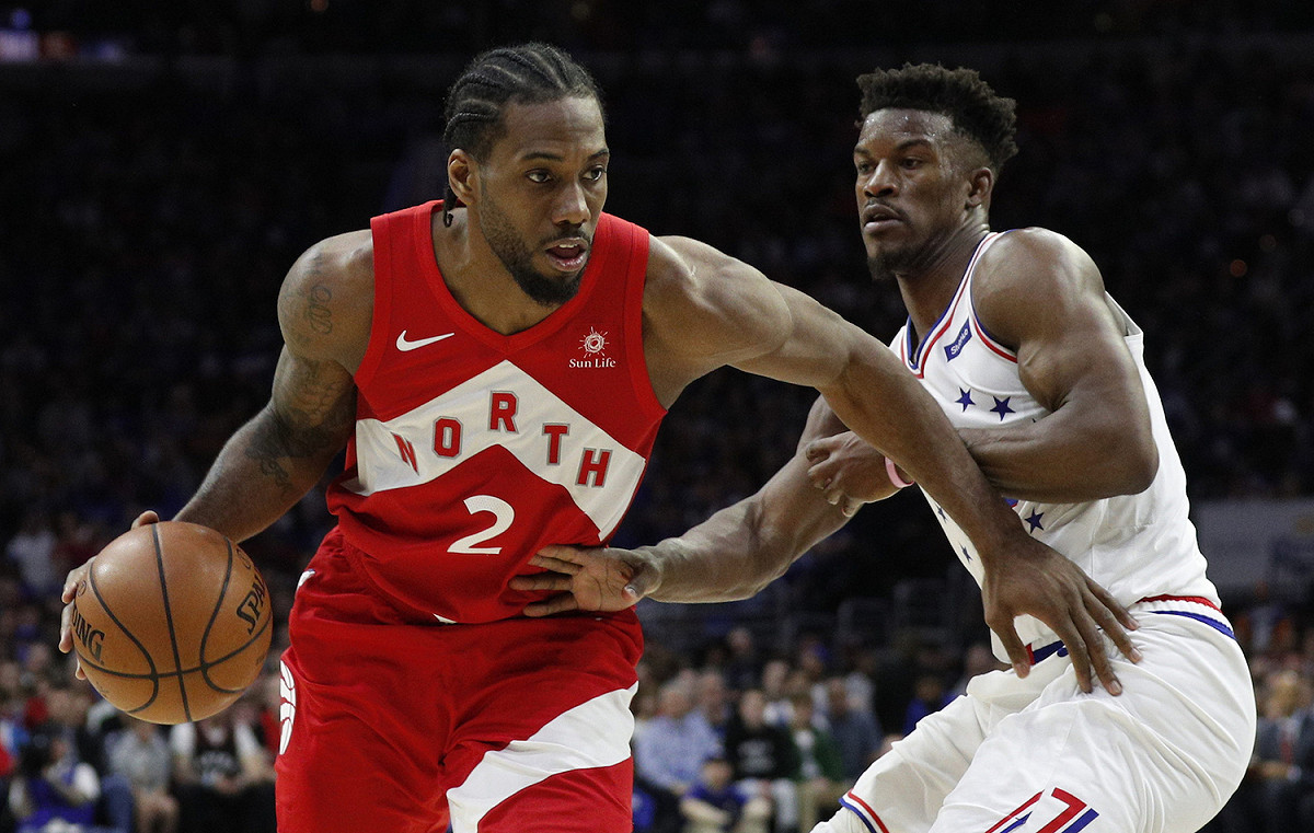Kawhi Leonard(前)。 圖／美聯社／達志影像